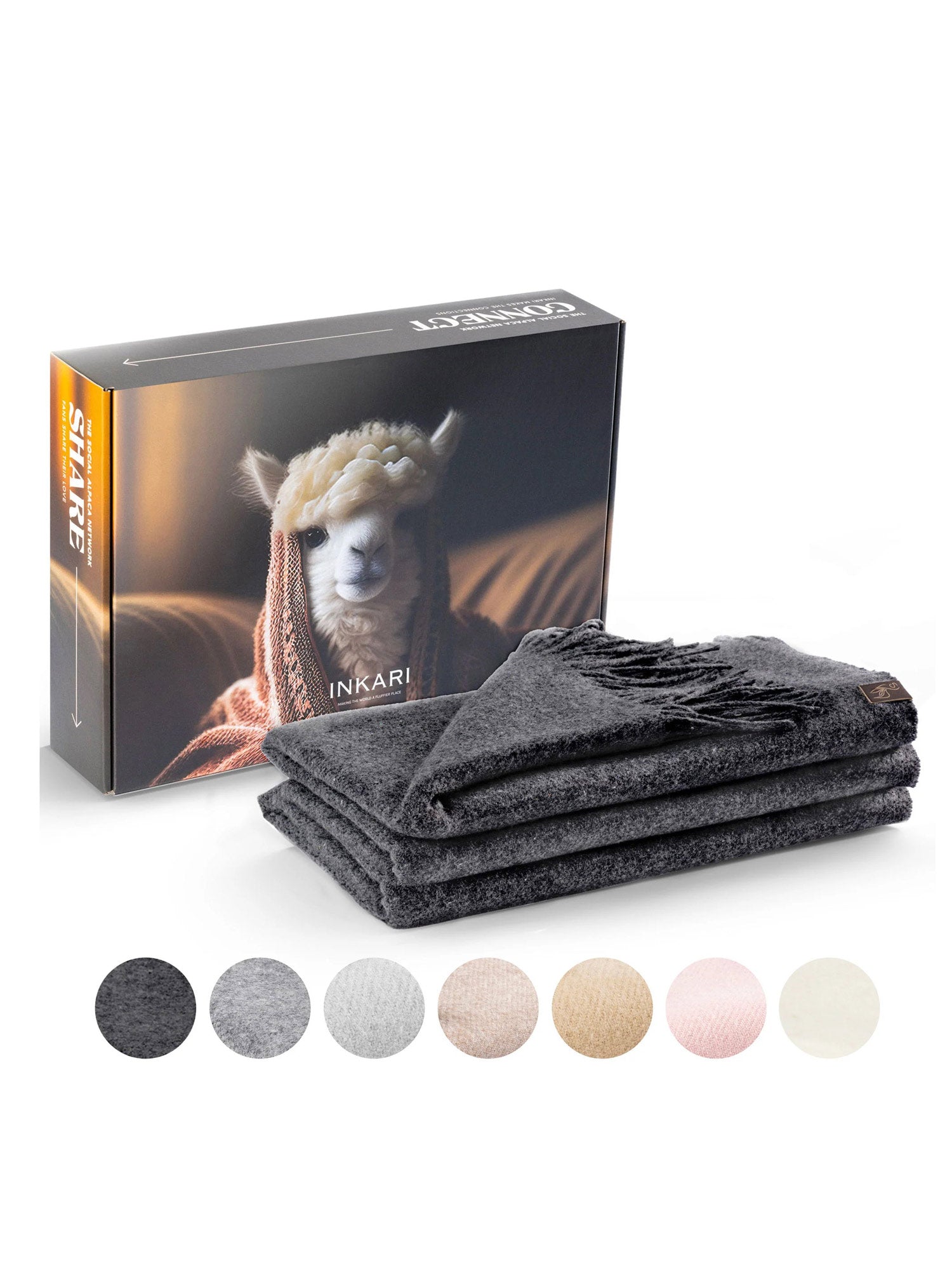 Inkari Alpaca Blanket - Elegante Charcoal