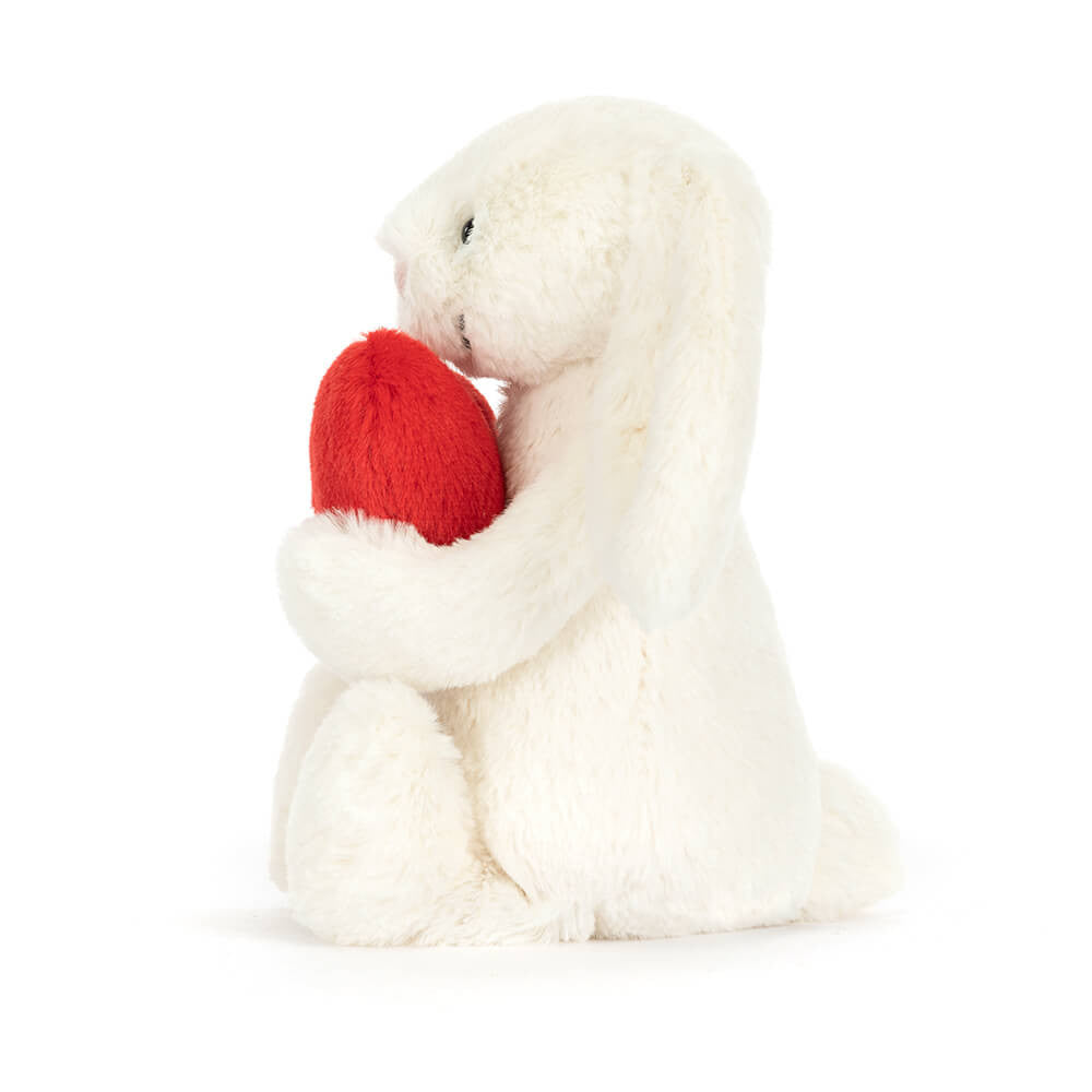 Jellycat soft toy Bashful Red Love Heart Bunny Little- BB6LOVEN