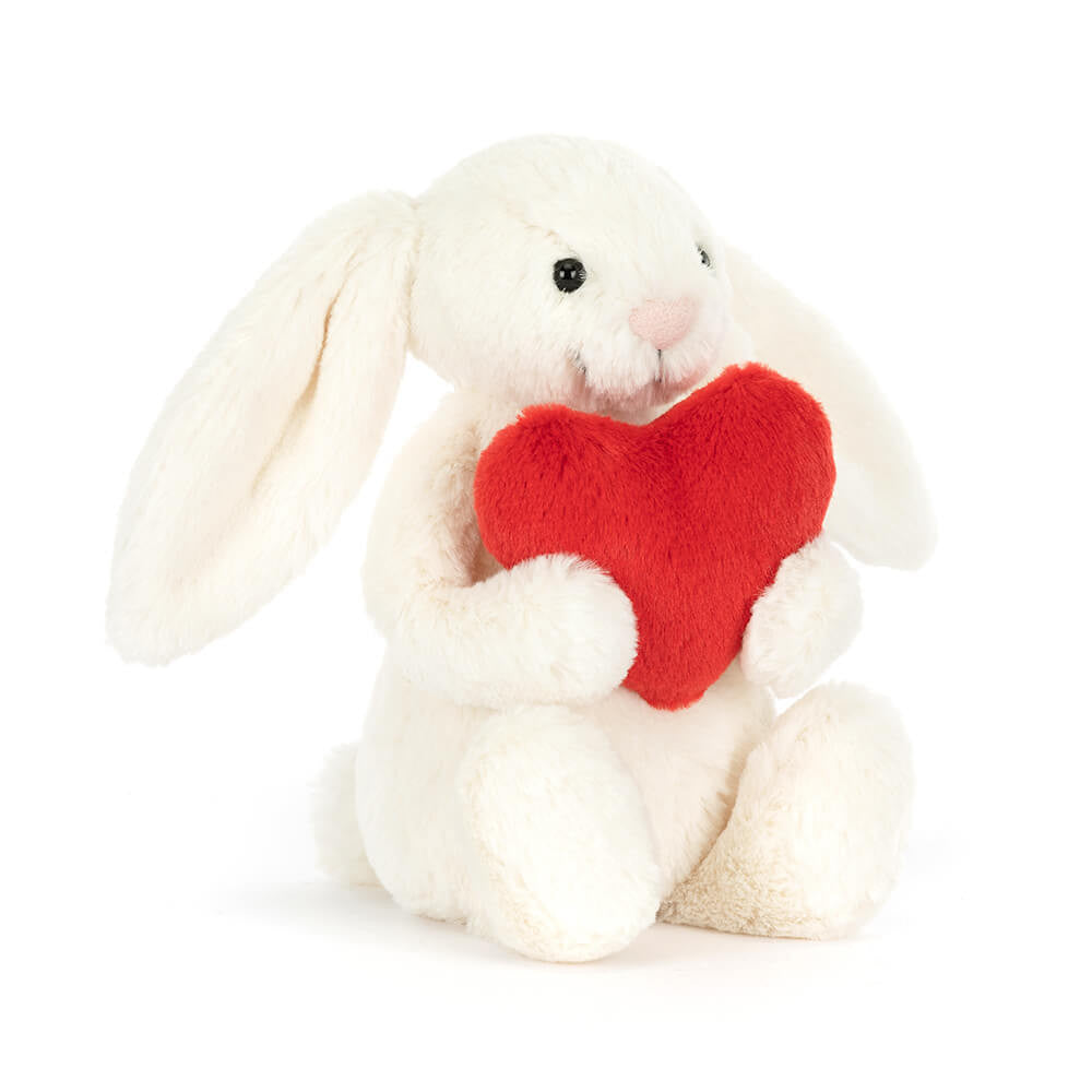 Jellycat soft toy Bashful Red Love Heart Bunny Little- BB6LOVEN