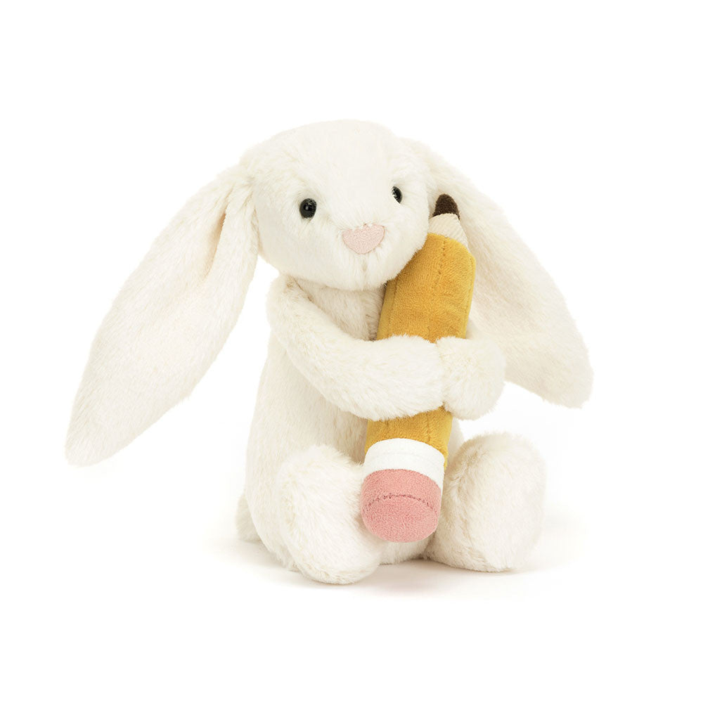 Jellycat soft toy Bashful Bunny with Pencil - BB6PEN