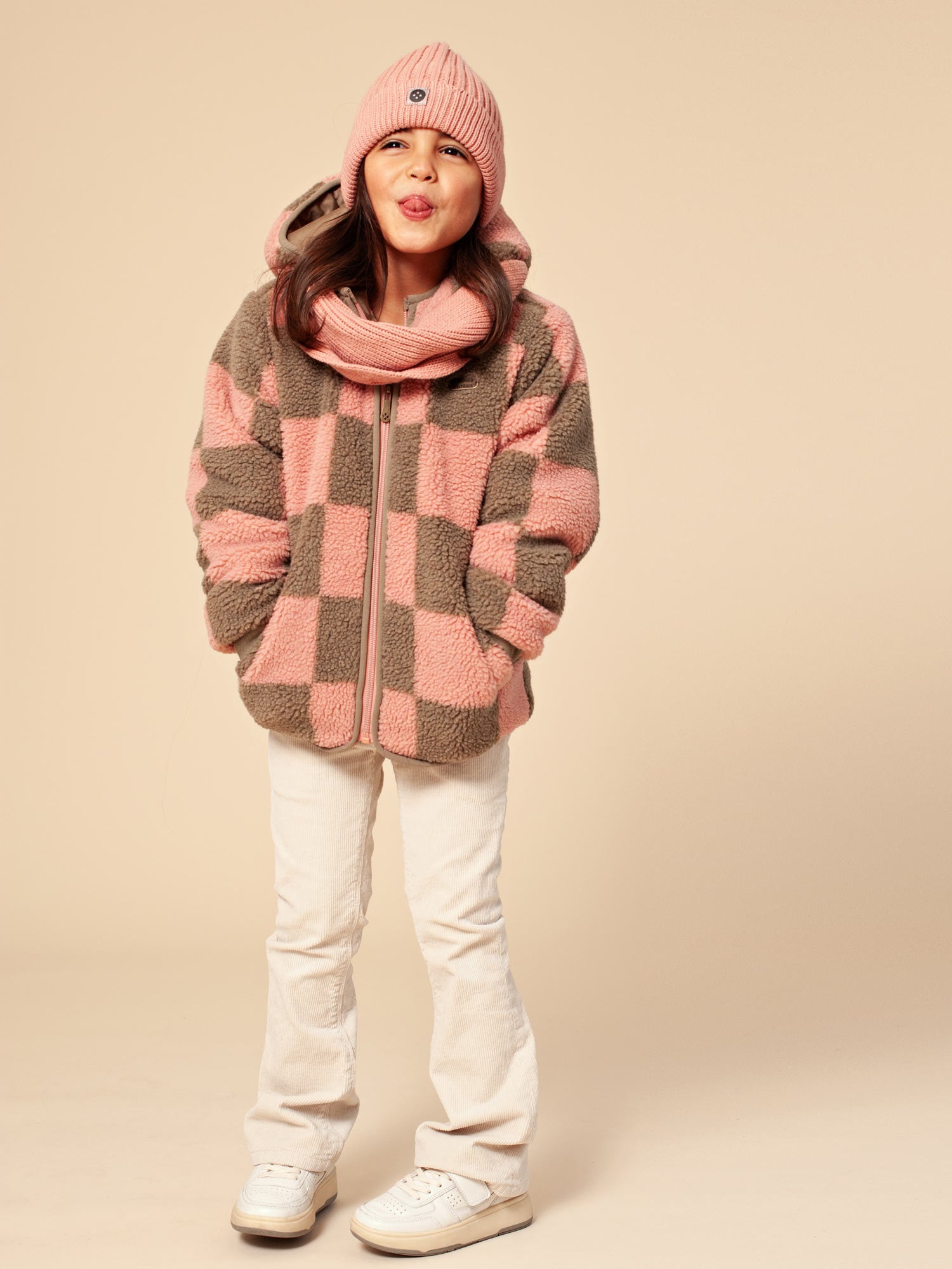 Babyface-Bicolour jacket with hood for girls-SSA24508170