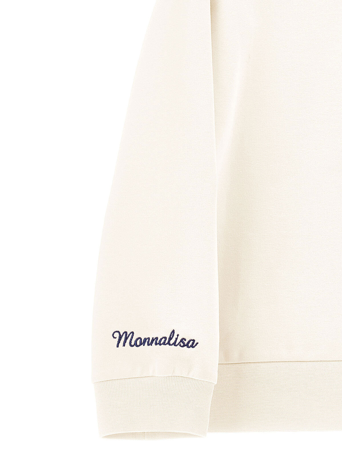 Monnalisa embroidered set sweatshirt & trousers-Panna