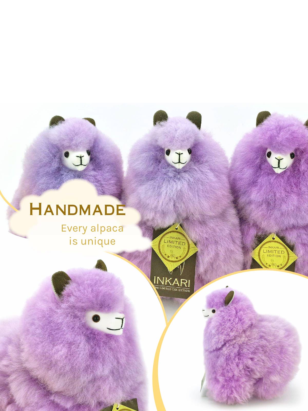 Inkari Alpaca- Μαλακό παιχνίδι -Rainbows-VIOLET-Small 23cm