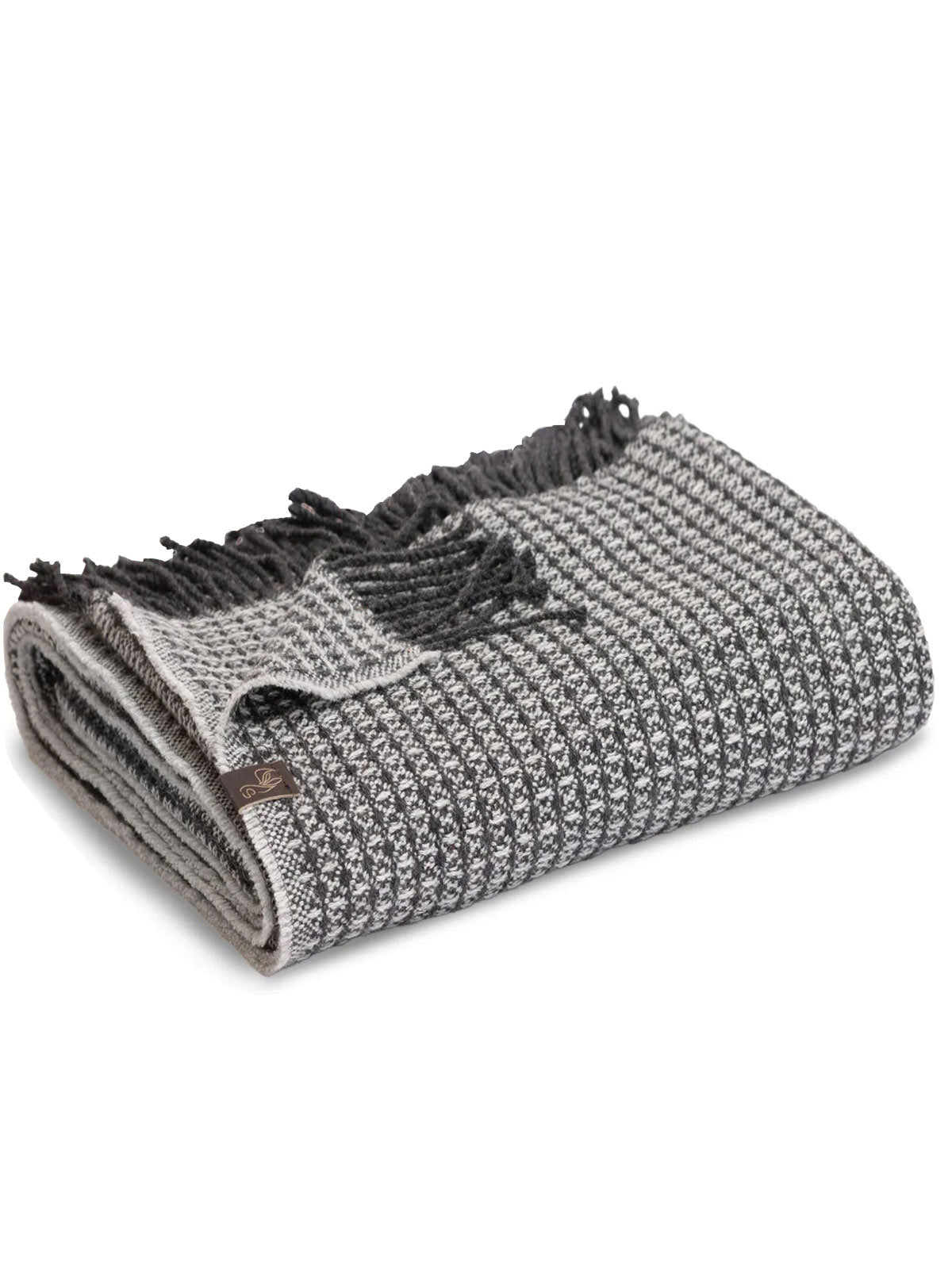 Inkari Alpaca Blanket - Waffle Charcoal