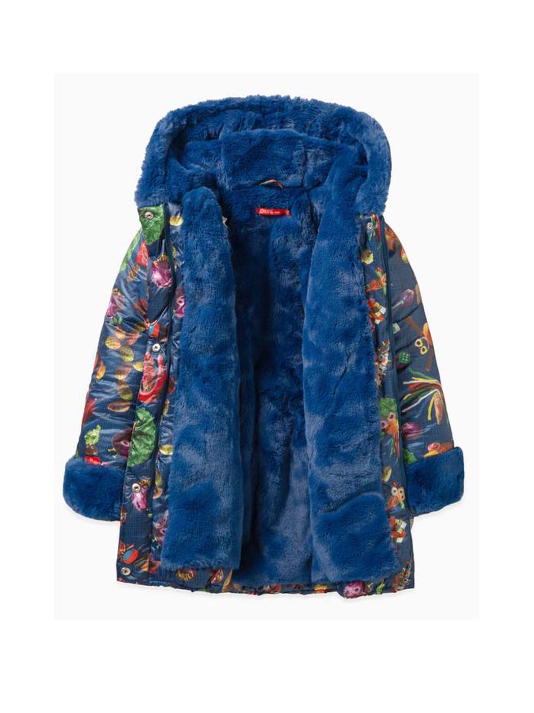 TWINSET Girl's Reversible puffer jacket with faux fur-222GJ211E